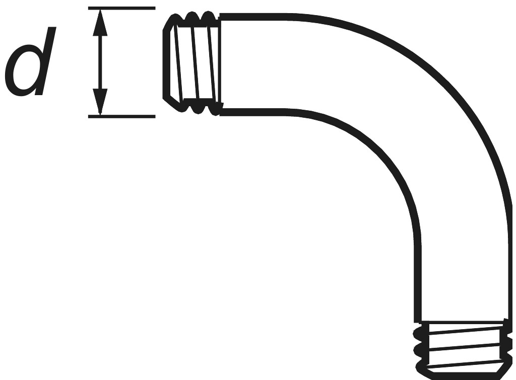 Bogen 90° o. Muffe     DIN EN 10241 verzinkt     1/2"